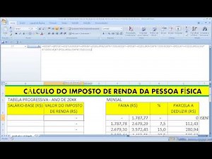 Curso de Contabilidade Cálculo do Imposto de Renda da Pessoa Física na Planilha Excel Aula