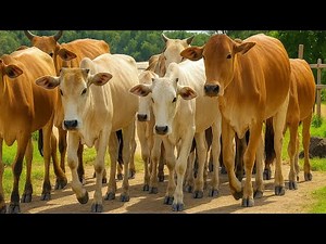 Video Menggiring Sapi Lembu Gembala Menuju ke Kasawan Peternakan Hewan Ternak Sapi - Bunyi sapi lucu