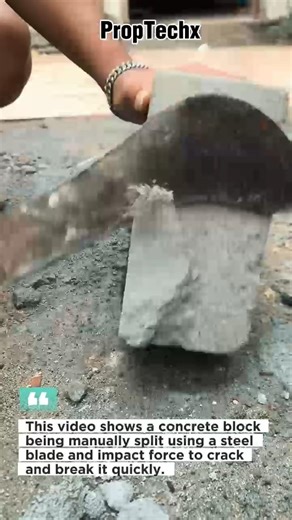 Split a Concrete Block Fast! #Masonry #Construction #Tools