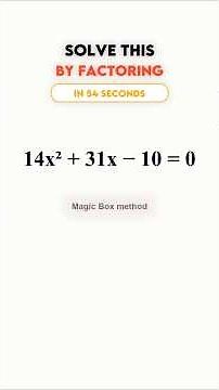SOLVE THIS QUADRATIC BY FACTORING