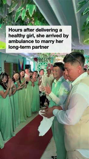 Bride attends wedding in a wheelchair hours after giving birth