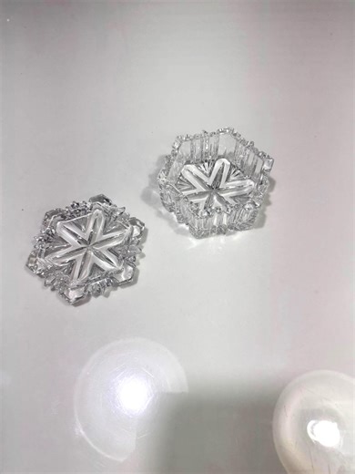 Clear Glass Trinket Dish - Snowflake Trinket - Jewelry Box Keepsake - Etsy