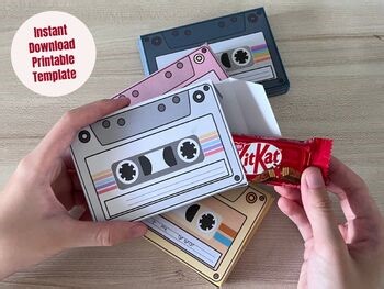 Valentine's Day Candy gift box, Retro Cassette Tape box packaging