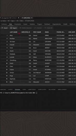 7 - Sorting Columns - Oracle SQL Extension for VS Code #devdiaries #vscode #developer
