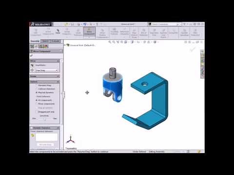 Solidworks tutorial - move and rotate component with solidowrks