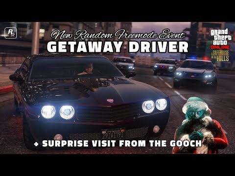 GTA: Online. • New Random Freemode Event: Getaway Driver + Surprise visit from The Gooch. • 🚘💵