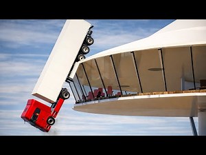 Cars Fall Off Tower into Canyon | Brick Rigs