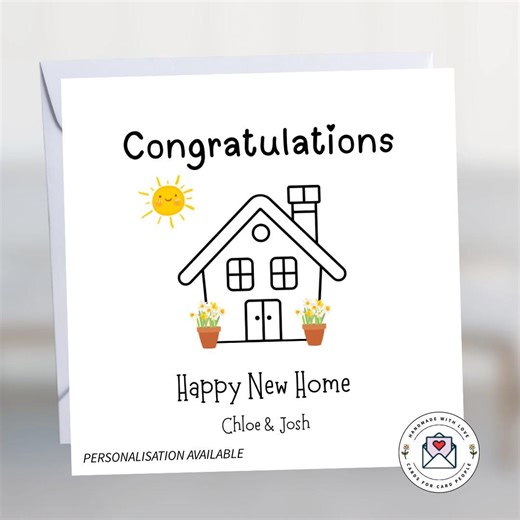 Personalised New Home Card With Free Postage Handmade - Etsy UK