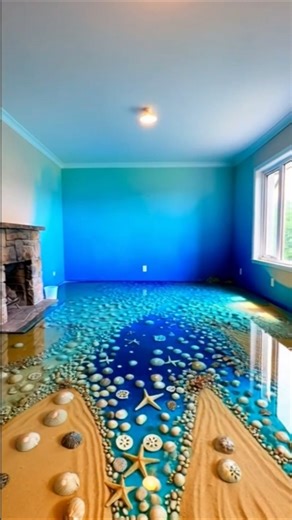 Deep Ocean epoxy resin floor conversion 🌊 #interiordesign