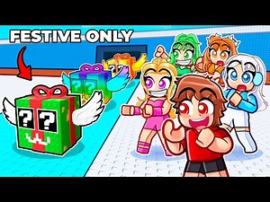 The 100 FESTIVE Lucky Block Challenge With MY CRAZY FAN GIRLS...