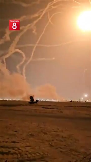 Another footage of interceptors launched from Patriot air defence batteries defending Qatar's Al Udeid Air Base against Iranian missiles. | Channel 8 English
