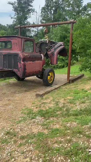 Removing radiator to mount clip to cab. Working toward body perches. #burksgarage #blackbetty #trucks #chevy #GMC #6066GMTrucks #cabswap #401V6 #6066chevytrucks #C30 #GMCshoptruck #trucknation #trucklove #minisemi #61GMC5000 #mediumduty #shoptruck | Burk’s Garage