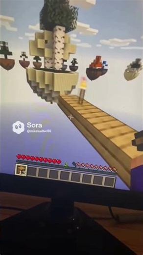 Minecraft exploring one block island