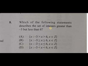 Question 8 of 60| January 2022 Multiple Choice| Set Builder Notation| Integers (Z)| CSEC Mathematics