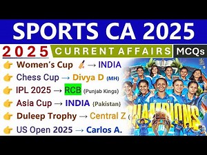 SPORTS CURRENT AFFAIRS 2025 | IMPORTANT SPORTS CURRENT AFFAIRS 2025 | SPORTS CA 2025 | INDOLOGUS