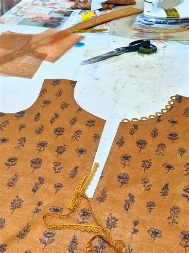 Elegant New Kurti Neck Design with Lace