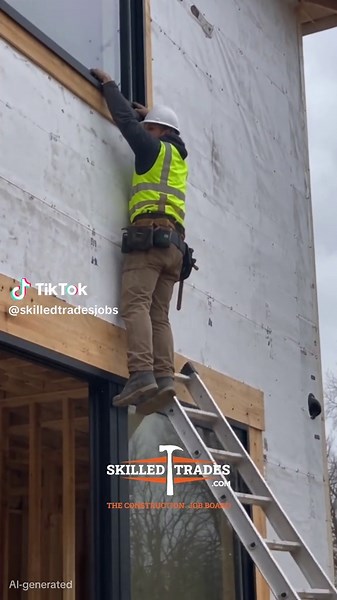 ALWAYS SECURE YOUR LADDER 😳🪜 #Construction #ConstructionLife #BlueCollar #SkilledTrades #USA