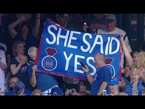 CHC@MIL: Cubs fans celebrate a wedding proposal