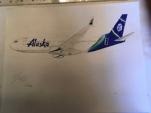 Alaska Airlines 737 | Timelapse Drawing