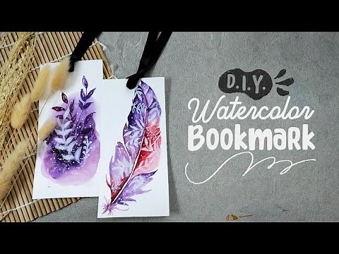 📚 Painting a BEAUTIFUL Feather Bookmark Using Watercolor | Easy Tutorial | DIY Gift Idea