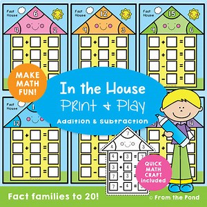 Fact Family House | Addition and Subtraction Math Centre Activity