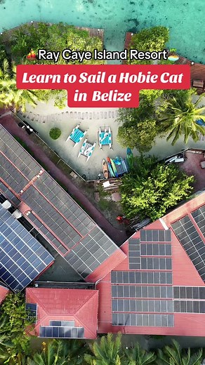 🏝️Learning to Sail in Paradise⛵️ Gianna learned how to sail a Hobie Cat here at @raycayebelize So much fun checking out all of the non-motorized water crafts here in Belize! One of the best spots for your family vacation! #hobiecat #belize #raycaye #familyvacation2024 #sailing #sailboat