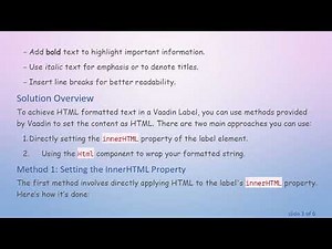 How to Add an HTML Formatted String on a Vaadin Label for a Beautiful Display