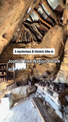This is one of the most unique and historic hikes in Joshua Tree National Park! #joshuatreenationalpark #joshuatreecalifornia #jtnp #nps #californiahiking #hikingcalifornia #californiahikes #hikecalifornia