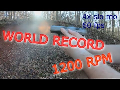 World Record Fastest Pistol Bump Fire (1200 rpm!!!)