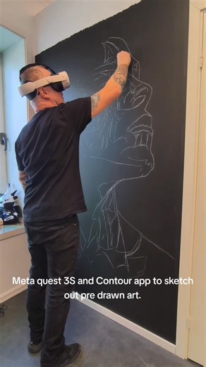 Using the MetaQuest 3S & Contour app to sketch out a design already drawn in Photoshop. #metaquest3S