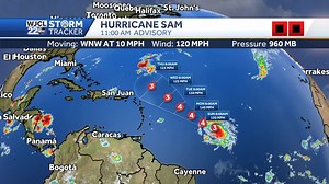 2.3K views · 14 reactions | #HurricaneSam is now a #MajorHurricane with winds at 120 MPH, and still expected to grow to Cat 4 strength by tomorrow. The latest on @WJCLNews tonight! #TrackingTheTropics #CertifiedMostAccurate | WJCL News | Facebook