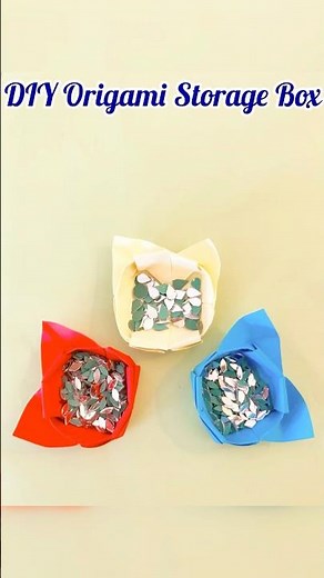 DIY Origami Storage Boxes 📦 | Easy Paper Folding Craft| Paper Storage Boxes #shorts #trending #diy