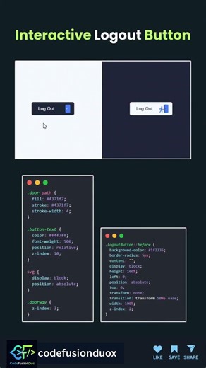 Logout Buttion Animation #frontend #backend #coding #html #css #webdesign #programming #python