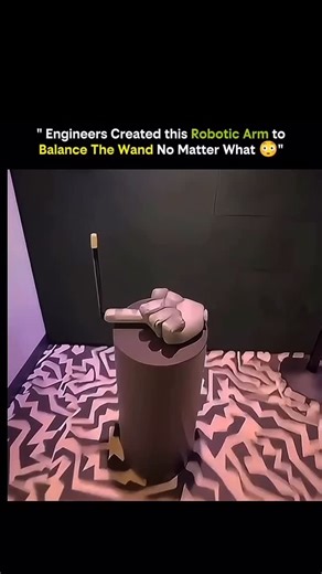 @factoxpedia on Instagram: "This incredible robotic system demonstrates the true power of control engineering and real-time physics algorithms. Its only mission: keep the wand perfectly balanced — no matter what force or motion is applied. 🧠⚙️ 1️⃣ Sensor Detection: High-speed gyroscopes, accelerometers, and angle sensors track the wand’s position hundreds of times per second. 2️⃣ Instant Calculations: A microcontroller runs PID control algorithms, calculating the exact amount of counter-movemen