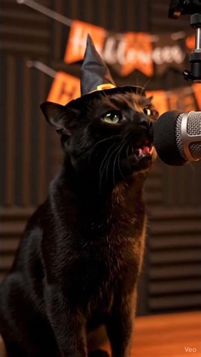 Witchy #cat in the podcast studio!🐈‍⬛🧙‍♀️🎃 #asmr #satisfying #halloween #fun