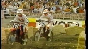9.6K views · 243 reactions | Here is a little classic 125 action from the first year of the support division in Supercross. This one has @l_brooks out front at the Rose Bowl in 1985. #Supercross #125srule #Braaapp | The Motocross Vault | Facebook