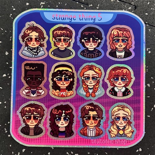 Strange Thing 5 Sticker Sheet | Will Byers, Steve Harrington, Mike Wheeler, and More! - Etsy