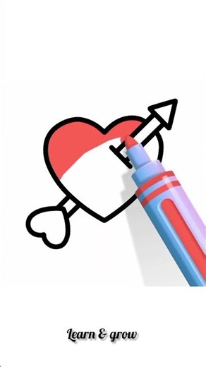 how to draw arrow heart #shorts#youtubeshorts #shortsfeed #shortvideo