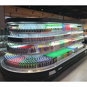 [Hot Item] Commercial Display Fridge for Supermarket with Multideck Open Refrigerator and Beverage Cooling