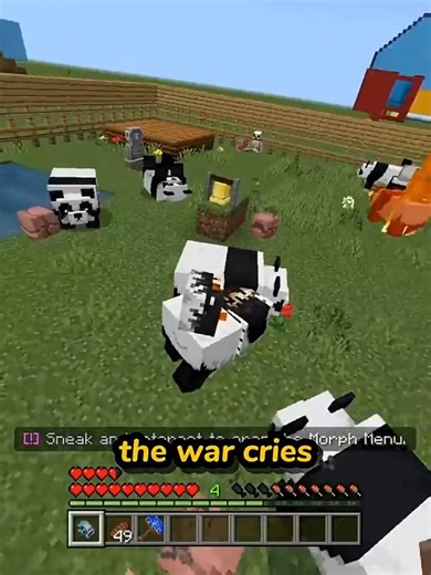 Minecraft Mob Hunt As A Panda #minecraft #minecraftshorts
