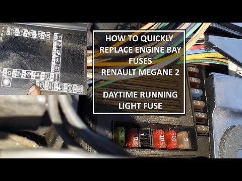 How to replace Engine bay fuses on Renault Megane 2 daytime running light fuse