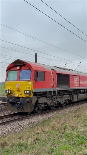 Class 66 Freight Train Running Light at Speed | York