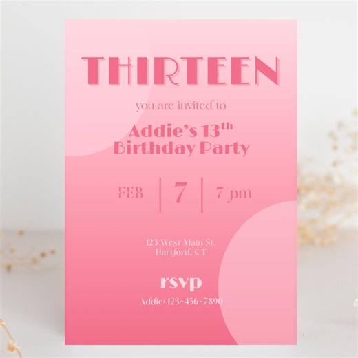 Retro Birthday Invitation Template, Printable Invite, BD155 - Etsy