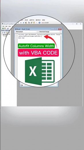 VBA Code | Autofit Columns Width with VBA in excel. #excel