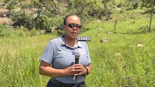 ROCKS ABOVE, DEATH BELOW: At an abandoned mine in northern Hhohho, jagged rocks hang over deep, narrow caves where zama zamas disappear underground in search of gold. The shafts are unstable and unforgiving, a single falling rock could be fatal. Acting Police Spokesperson, Assistant Superintendent Nosipho Mnguni, who was part of the operation at the site, confirmed that lives have been lost here in past years, underscoring the deadly risks behind the illegal mining crackdown now unfolding in Pig