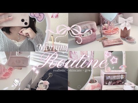 6 AM MORNING ROUTINE 🫧🎀*realistic* morning routine vlog as a uni student, skin care, makeup, grwm