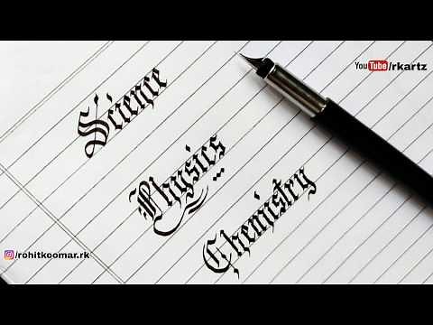 How to write Science Physics Chemistry in Calligraphy art | Subjects Name in heading Writing