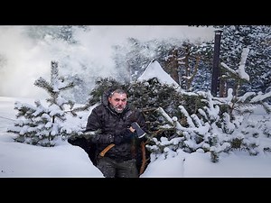 Warm Shelter in the Freezing Snow - Solo Overnight Bushcraft Camp
