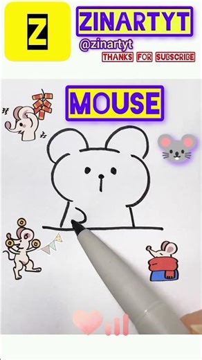 EASY 🐭 Mouse Drawing || How To Draw CUTE 🐭 Mouse EASY Step ✨ #art #mouse #drawing #shorts