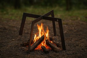 Portable Campfire Cooking Stand DXF & PDF | 2-piece Interlocking Outdoor Camping Stove , grill rack - Etsy